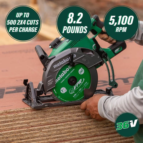 metabo HPT C3607DWA 36V MultiVolt 7 - 1/4 Inch Rear Handle Circular Saw - Mississauga Hardware Centre Inc
