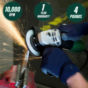 metabo HPT G12SR4M 4 - 1/2 Inch 6.2 Amp Slide Switch Angle Grinder Kit w/ 5 Abrasive Wheels - Mississauga Hardware Centre Inc