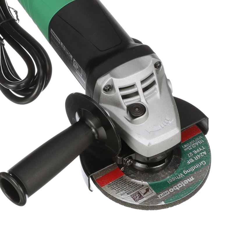 metabo HPT G12SR4M 4 - 1/2 Inch 6.2 Amp Slide Switch Angle Grinder Kit w/ 5 Abrasive Wheels - Mississauga Hardware Centre Inc