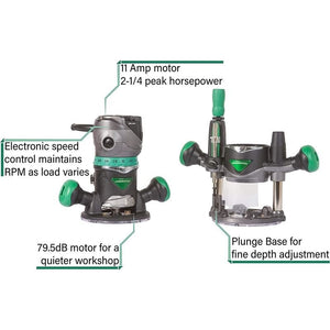 metabo HPT KM12VC 2 - 1/4 Peak HP Variable Speed Fixed/Plunge Base Router Kit - Mississauga Hardware Centre Inc