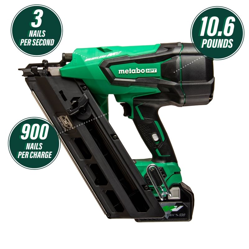metabo HPT NR3690DCM 30 Degree 36V Cordless Paper Strip Framing Nailer - Mississauga Hardware Centre Inc
