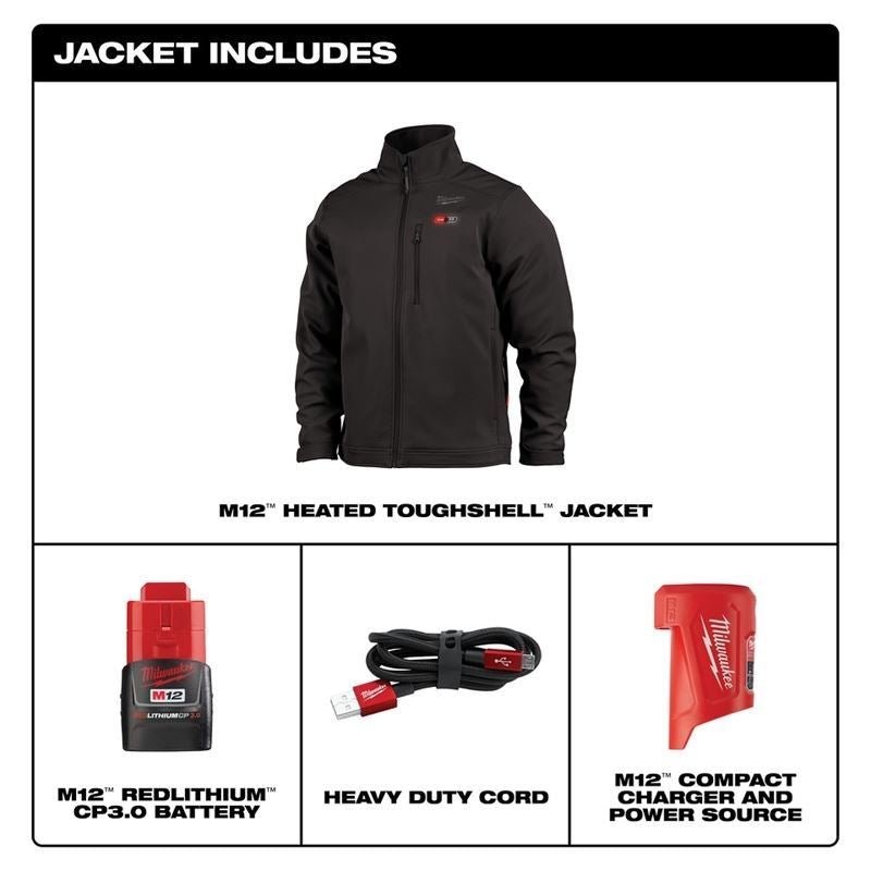 Milwaukee 204B - 21 M12 Heated TOUGHSHELL Jacket - Black - Mississauga Hardware Centre Inc