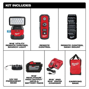 Milwaukee 2123 - 21HD M18 Utility Remote Control Search Light w/ Portable Base Kit - Mississauga Hardware Centre Inc