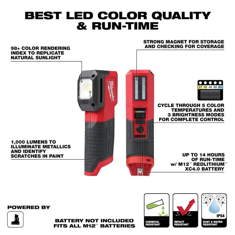 Milwaukee 2127 - 20 M12 Paint and Detailing Color Match Light - Mississauga Hardware Centre Inc