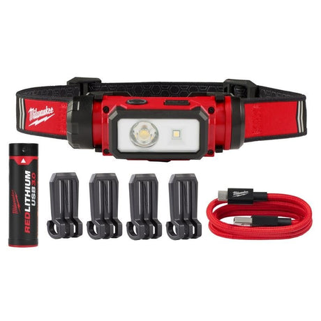 Milwaukee 2163 - 21 REDLITHIUM USB Hard Hat Headlamp - Mississauga Hardware Centre Inc