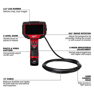 Milwaukee 2324 - 21 M12 M - Spector 360 10ft Inspection Camera - Mississauga Hardware Centre Inc