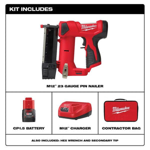 Milwaukee 2540 - 21 M12 23 Gauge Pin Nailer Kit - Mississauga Hardware Centre Inc