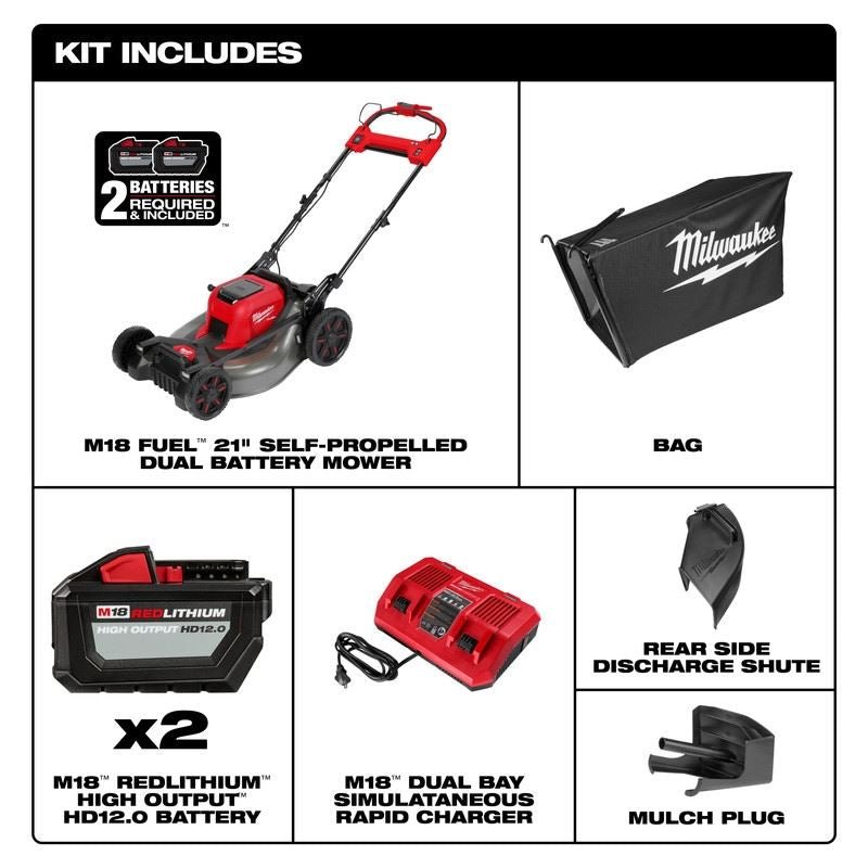 Milwaukee 2823 - 22HD M18 FUEL 21in Self - Propelled Dual Battery Mower Kit - Mississauga Hardware Centre Inc