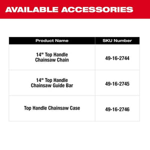 Milwaukee 2826 - 21T M18 FUEL 14in Top Handle Chainsaw Kit - Mississauga Hardware Centre Inc