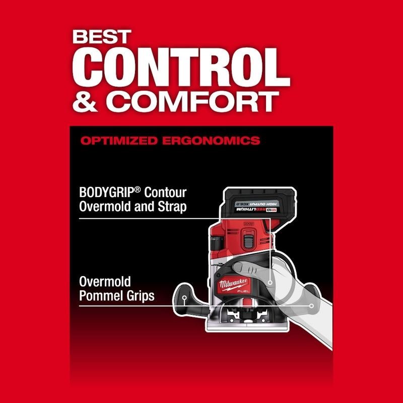 Milwaukee 2838 - 20 M18 FUEL 18 Volt Lithium - Ion Brushless Cordless 1/2in Router - Tool Only - Mississauga Hardware Centre Inc