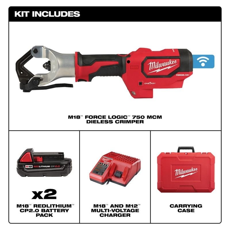 Milwaukee 2877 - 22 M18 FORCE LOGIC 750 MCM Dieless Crimper - Mississauga Hardware Centre Inc