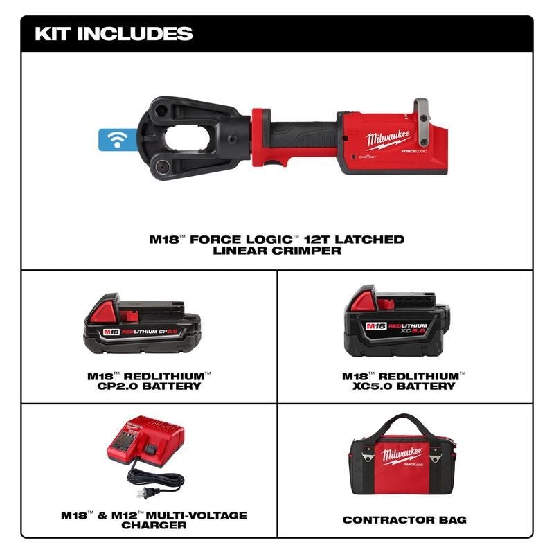 Milwaukee 2878 - 22 M18 FORCE LOGIC 12T Latched Linear Crimper - Mississauga Hardware Centre Inc