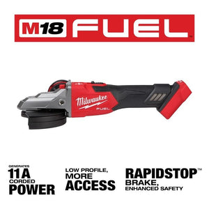Milwaukee 2887 - 20 M18 FUEL 5in Flathead Braking Grinder, Slide Switch Lock - On - Mississauga Hardware Centre Inc