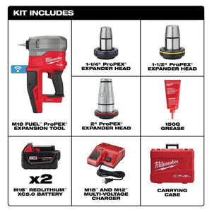 Milwaukee 2932 - 22XC M18 FUEL 2 in ProPEX Expander Kit w/ ONE - KEY with 1 1/4 in - 2 in Expander Heads - Mississauga Hardware Centre Inc