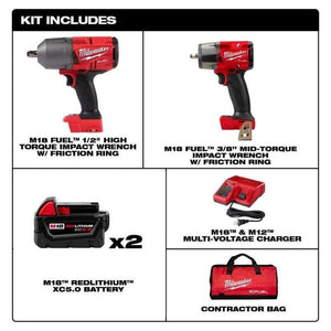 Milwaukee 2988 - 22R M18 FUEL Automotive High Torque/ Mid Torque 2 - Piece Impact Wrench Kit - Mississauga Hardware Centre Inc