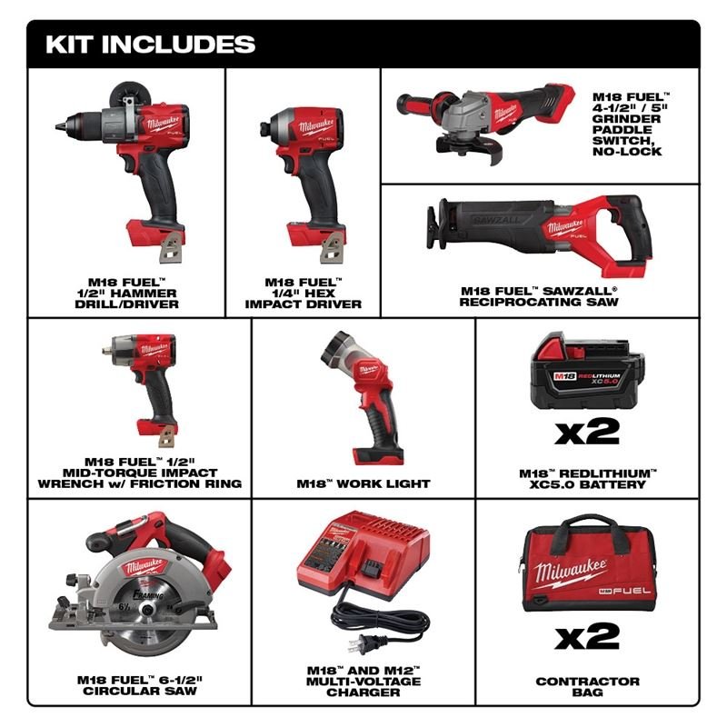Milwaukee 2998 - 27 M18 FUEL 7 Tool Combo Kit - Mississauga Hardware Centre Inc