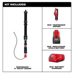Milwaukee 3574 - 21 M12 TRAPSNAKE 4ft Urinal Auger - Mississauga Hardware Centre Inc