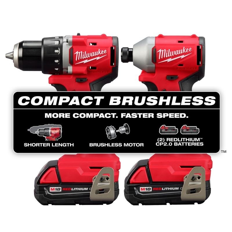 Milwaukee 3692 - 22CT M18 Compact Brushless 2 - Tool Combo Kit - Mississauga Hardware Centre Inc