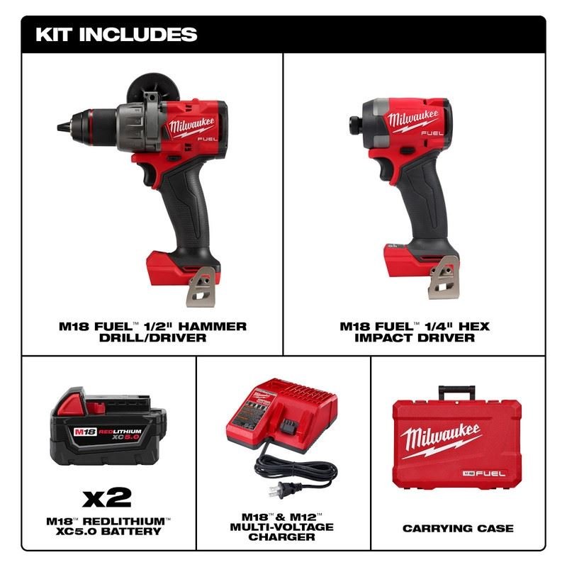 Milwaukee 3697 - 22 M18 FUEL 2 - Tool Combo Kit - Mississauga Hardware Centre Inc