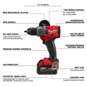 Milwaukee 3697 - 22CXC M18 FUEL 18V Brushless Cordless Hammer Drill and Impact Driver Combo Kit (2 - Tool) - Mississauga Hardware Centre Inc
