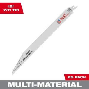 Milwaukee 48 - 00 - 8711 WRECKER Multi - Material SAWZALL Blade 12in 7/11TPI - 25pk - Mississauga Hardware Centre Inc