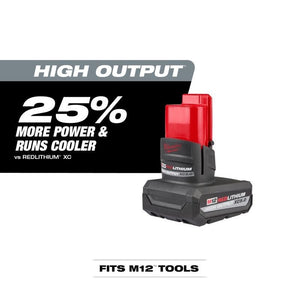 Milwaukee 48 - 11 - 2450 M12 REDLITHIUM HIGH OUTPUT XC5.0 Battery Pack - Mississauga Hardware Centre Inc