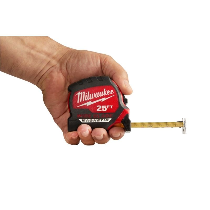 Milwaukee 48 - 22 - 0225M 25 FT Wide Blade Magnetic Tape Measure - Mississauga Hardware Centre Inc