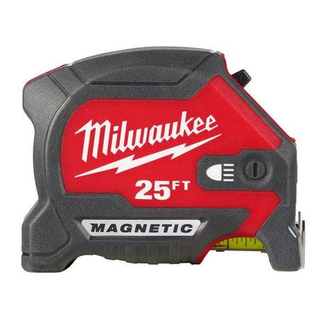 Milwaukee 48 - 22 - 0428 25ft Compact Wide Blade Magnetic Tape Measure w/ Rechargeable 100L Light - Mississauga Hardware Centre Inc