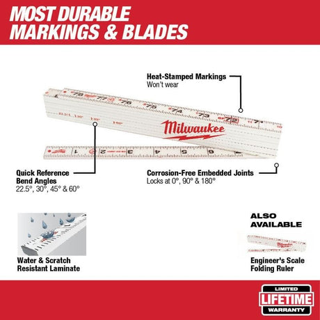 Milwaukee 48 - 22 - 3801 Composite Folding Rule - Mississauga Hardware Centre Inc