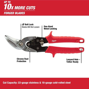 Milwaukee 48 - 22 - 4512 Left Cutting Offset Aviation Snips - Mississauga Hardware Centre Inc