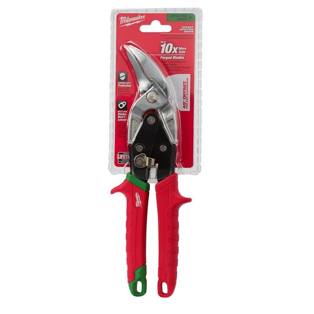 Milwaukee 48 - 22 - 4522 Right Cutting Offset Aviation Snips - Mississauga Hardware Centre Inc