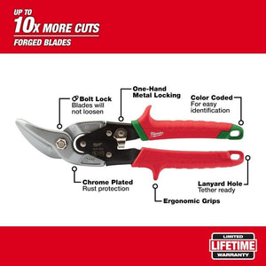 Milwaukee 48 - 22 - 4522 Right Cutting Offset Aviation Snips - Mississauga Hardware Centre Inc