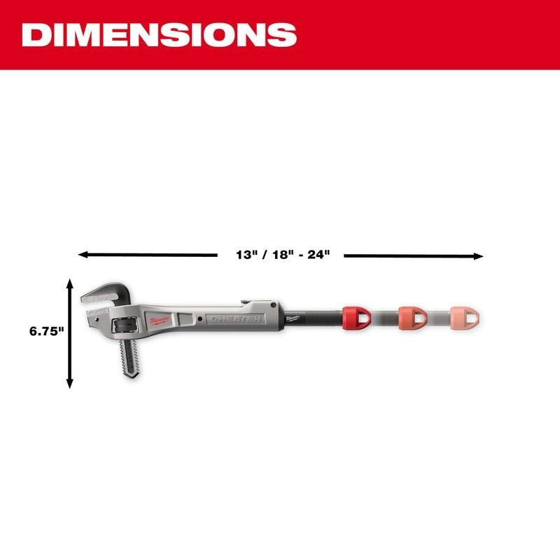 Milwaukee 48 - 22 - 7322 CHEATER Aluminum Offset Adaptable Pipe Wrench - Mississauga Hardware Centre Inc