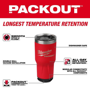 Milwaukee 48 - 22 - 8393R PACKOUT 30oz Tumbler - Mississauga Hardware Centre Inc