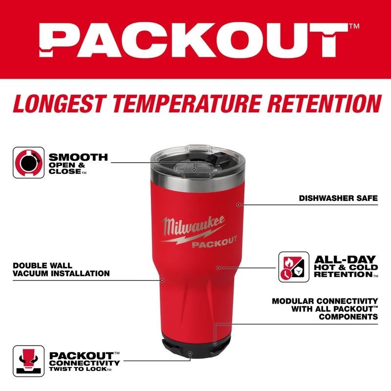 Milwaukee 48 - 22 - 8393R PACKOUT 30oz Tumbler - Mississauga Hardware Centre Inc