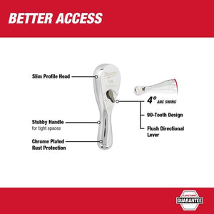 Milwaukee 48 - 22 - 9003 1/4in Drive 3in Ratchet - Mississauga Hardware Centre Inc