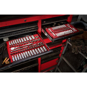 Milwaukee 48 - 22 - 9004 1/4 in Drive 50pc Ratchet and Socket Set - SAE and Metric - Mississauga Hardware Centre Inc