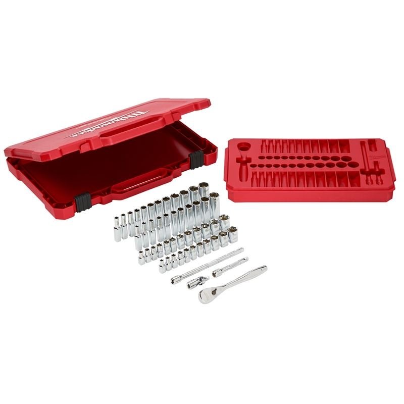 Milwaukee 48 - 22 - 9004 1/4 in Drive 50pc Ratchet and Socket Set - SAE and Metric - Mississauga Hardware Centre Inc