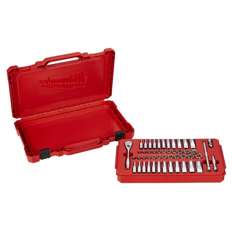 Milwaukee 48 - 22 - 9004 1/4 in Drive 50pc Ratchet and Socket Set - SAE and Metric - Mississauga Hardware Centre Inc