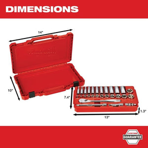 Milwaukee 48 - 22 - 9408 3/8in Drive 28pc Ratchet and Socket Set - SAE - Mississauga Hardware Centre Inc