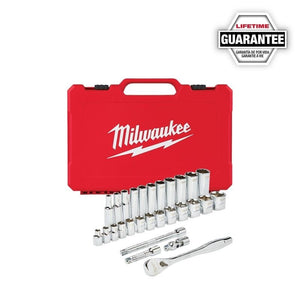 Milwaukee 48 - 22 - 9408 3/8in Drive 28pc Ratchet and Socket Set - SAE - Mississauga Hardware Centre Inc