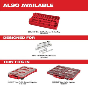 Milwaukee 48 - 22 - 9408 3/8in Drive 28pc Ratchet and Socket Set - SAE - Mississauga Hardware Centre Inc