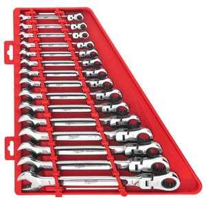 Milwaukee 48 - 22 - 9413 15pc Flex Head Ratcheting Combination Wrench Set - SAE - Mississauga Hardware Centre Inc