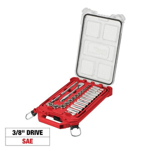 Milwaukee 48 - 22 - 9481 3/8in Drive 28pc Ratchet and Socket Set with PACKOUT Low - Profile Compact Organizer - SAE - Mississauga Hardware Centre Inc
