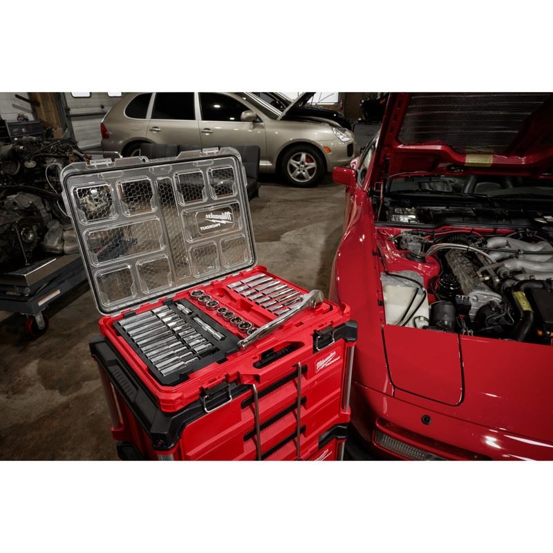 Milwaukee 48 - 22 - 9487 47pc 1/2in Drive Ratchet Socket Set with PACKOUT Organizer - Mississauga Hardware Centre Inc