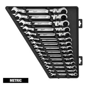 Milwaukee 48 - 22 - 9513 15pc Metric Flex Head Ratcheting Combination Wrench - Mississauga Hardware Centre Inc
