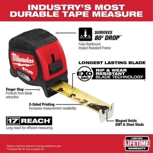 Milwaukee 48 - 22 - 9725M Magnetic STUD Magnetic Tape Measure - Mississauga Hardware Centre Inc