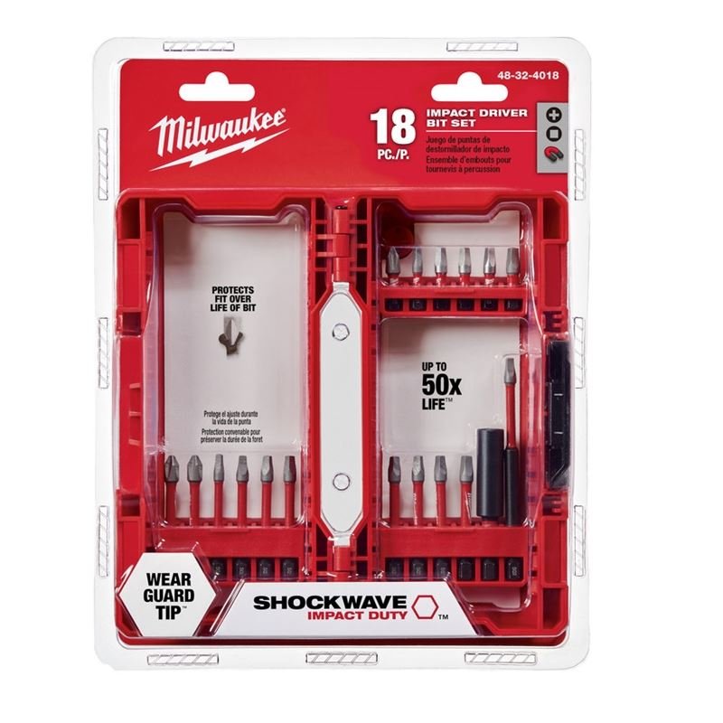 Milwaukee 48 - 32 - 4018 SHOCKWAVE Impact Duty Driver Bit Set (18 - Piece) - Mississauga Hardware Centre Inc