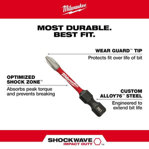 Milwaukee 48 - 32 - 4098 SHOCKWAVE Impact Duty Drill, Drive and Fasten Set - 75PC - Mississauga Hardware Centre Inc