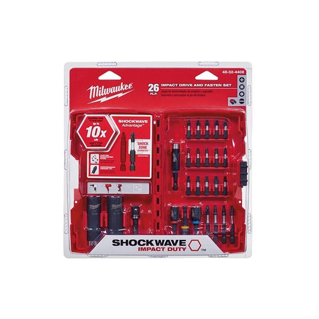 Milwaukee 48 - 32 - 4408 SHOCKWAVE Drive AND Fasten Set 26PC - Mississauga Hardware Centre IncMilwaukee48-32-4408